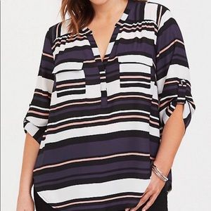 Purple and Black striped blouse